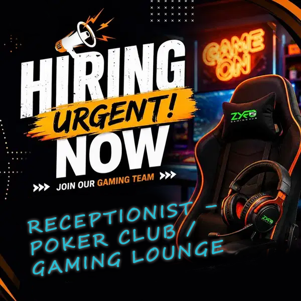 Receptionist – Poker Club / Gaming Lounge