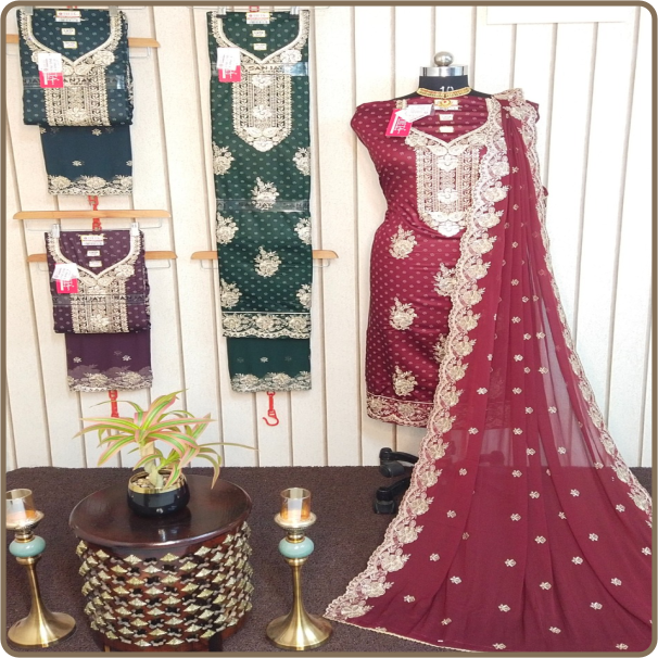 Fine-Dine Black-Fancy Dupatta-Nazmin